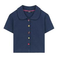 【加菲猫联名系列】2024年夏款休闲Polo领刺绣短袖t恤女
