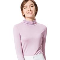 金三塔 100%桑蚕丝打底衫真丝抽皱高领针织打底衫1YZW0732 象红1421 XXL