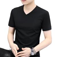 苏愚 冰丝 男士短袖T恤 3XL 黑色V领短袖