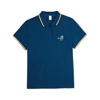 漫夕琦 短袖T恤女夏季polo领T恤女夏2024减龄棉质中年休闲上衣 花灰 XL【体重100-112斤左右】
