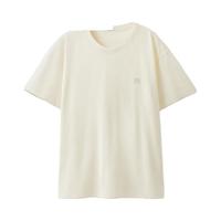 蕉内棉棉301H男女士T恤100%棉夏季装纯棉短袖宽松舒适百搭打底 【纯色男款】暖白 2XL