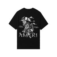 IT AMIRI男装宽松短袖T恤文艺酷感绘画图案装饰半袖TE102TMM