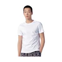 宜而爽高档50支100%纯棉液氨三防圆领T恤夏季男士短袖打底衫 白色 L 170/95(L)