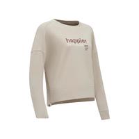 迪卡侬运动卫衣女春上衣宽松长袖休闲圆领套头衫居家瑜伽T恤WSLW奶咖白L(成人）-4387073