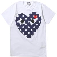 I.T COMME des GARCONS PLAY 波点爱心装饰男士短袖T恤 白色