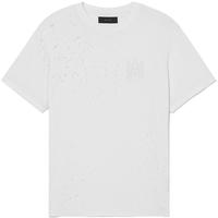 IT AMIRI男装圆领短袖T恤个性潮流logo装饰破洞半袖002WHIMM