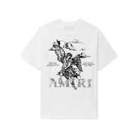 IT AMIRI男装宽松短袖T恤复古文艺绘画图案装饰半袖TE1024MM