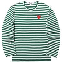 COMME des GARÇONSIT CDG PLAY COMME des GARCONS川久保玲男装条纹长袖T恤爱心刺绣