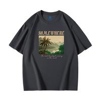 真维斯(Jeanswest)男女同款夏季新款 时尚风景个性印花情侣装短袖T恤TM 卡其色2970 M 170/88A