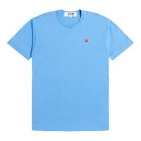 COMME des GARÇONS PLAY 川久保玲男装爱心刺绣短袖T恤 BLX/蓝色 M