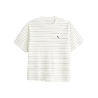 ABERCROMBIE & FITCH【重磅T】男装女装装 24春夏小麋鹿短袖T恤355503-1 奶油色条纹 M (180/100A)