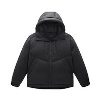 太平鸟男装 零重力羽绒服男短款冬季潮流连帽外套 黑色(宽松) M