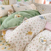 软贝 小清新四件套 透气亲肤印花卡通简约田园风 200*230cm 小家碧玉