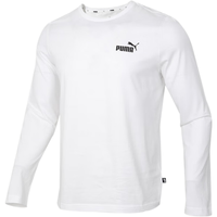 彪马(PUMA)长袖t恤男装 秋季跑步运动服打底衫宽松潮流圆领上衣薄款卫衣 彪马白-纯棉透气 180/100A/L 体重140-160斤