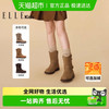 ELLE kids ELLEkids童靴 女童2025冬季新款骑士靴复古休闲短靴儿童西部靴子