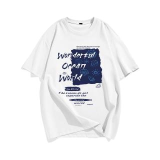 JEANSWEST Z+真维斯Z+短袖t恤男春夏季青少年宽松休闲半袖纯棉体恤衫 海底字母小标#白色 3XL