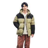 中长款羽绒服男加厚撞色拼接时尚街头超酷男装外套
