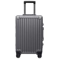 ROCKLAND美国Rockland洛克兰时尚铝框箱万向轮行李箱男女大容量拉杆箱 灰色 20英寸