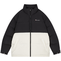 Champion羽绒服男2024冬季新款潮牌立领加厚保暖外套美式潮牌 白黑拼接 M