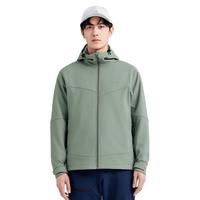 Pioneer Camp【海豹冬季加绒】拓路者户外运动软壳衣男秋季腋下拉链加绒外套 【无腋下拉链-无膜透气柔软】灰绿色 180/XL