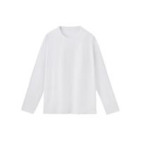 無印良品 MUJI(無印良品 )男式 棉混抗菌 长袖T恤 男士打底衫男款 保暖秋衣 FA08CC4A 白色 S (165/84A)