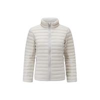 迪卡侬（DECATHLON）短款羽绒服轻薄薄外套户外运动保暖内胆排骨羽绒服TREK100 女款-珍珠白-立领 M
