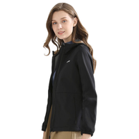 骆驼（CAMEL）户外软壳衣秋冬季防泼水保暖肤长袖外套 A0W11O8142，幻影黑，女 S