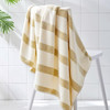 SANLI 三利 条纹简约浴巾 275g 黄色 柔软速干