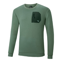 361°卫衣秋冬季男女款防泼水长袖运动服套头衫休闲圆领 632433803-4 军阀绿/电网绿 XL