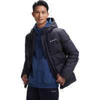 HOTSUIT后秀男鸭绒羽绒服加厚防风防寒保暖连帽运动外套 矿物黑 M