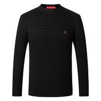 【100%绵羊毛】春季亲肤柔软透气羊毛衫刺绣圆领男士T恤