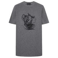 MO&Co.短袖T恤2025秋猫和老鼠联名系列印花抗菌防螨棉质MBE3TEE002 深花灰色 XS /155