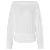 MO&Co. MBE3TEE018 棉麻弹丝露肩T恤 本白色 M