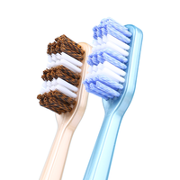简如云硬毛牙刷超硬耐用大头4支独立包装家庭装家用波浪型中硬毛中毛 【波浪型大头硬毛】4支独立装