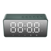 aigo 爱国者 T28 蓝牙音响 智能时钟双闹钟镜面全屏三档夜灯 便携低音炮插卡音箱收款播报 暗夜绿