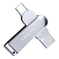 联想（Lenovo）64GB Type-C USB3.2 U盘 F501 PLUS 银色读速180MB/s手机电脑两用双接口优盘