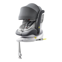 贝倍适儿童座椅汽车用0-4-12岁婴儿宝宝车载可坐可躺i-Size认证 夏云灰（硬接口+支撑腿+侧防）