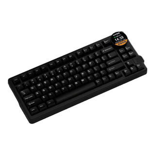 VTERVTER K75青春版旋钮智慧屏无线蓝牙三模女生游戏RGB客制化机械键盘 月夜黑-三模-花寻轴-送手托