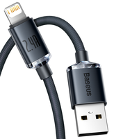 BASEUS 倍思 晶耀系列 Lightning 2.4A 数据线 编织 2m 黑色