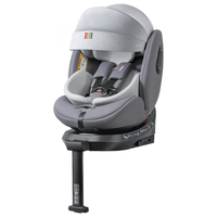 贝思贝特(besbet)儿童座椅0-4-12岁婴儿宝宝汽车用360度旋转i-Size认证 骑士灰(i-Size认证,三防面料)