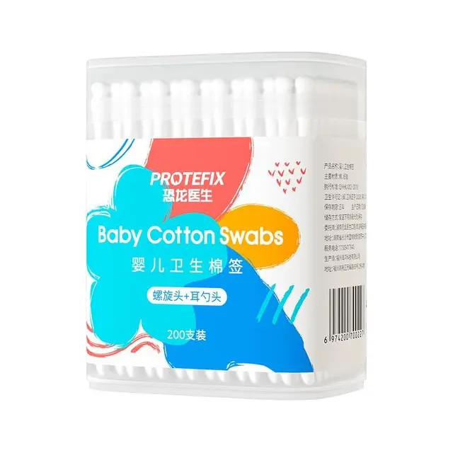 PROTEFIX 恐龙医生 婴儿卫生棉签 螺旋头+耳勺头