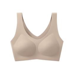 5ut 云朵内衣女无痕无尺码文胸大胸显小运动背心式无钢圈大码美背胸罩