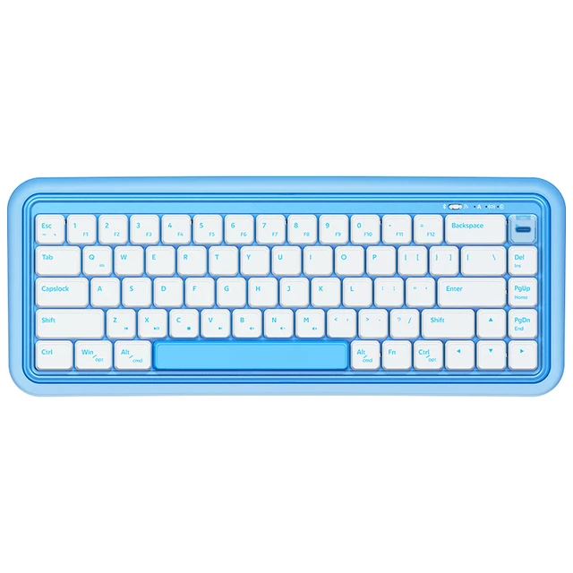 DURGOD杜伽S230正青春气垫泡泡机械键盘67键无线蓝牙双模女生办公ipad/Mac笔记本电脑正青春-情窦蓝