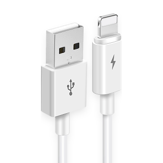 SNOWKIDS 快充 苹果数据线  Lightning USB-A 2.4A PVC 白1米
