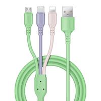  宣界 DP0131 三合一 液态软胶多头数据线  Micro USB，Type-C，Apple Lightning USB-A