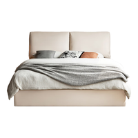 林氏家居生态牛皮艺床多功能高箱收纳储物床全落地箱体双人床抽屉BC109 【气动储物款】生态牛皮床 1.8x2.0米