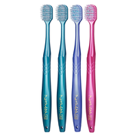EBiSU 惠百施 美白牙刷 日本宽头成人中毛细毛牙刷男女士大刷头 宽头中毛 4支