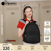LeSportsac 力士保 乐播诗简约纯色包包女包双肩包背包休闲通勤电脑包书包 黑色
