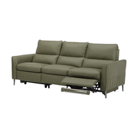 乐至宝 LAZBOY 牛皮沙发三人座双功能位真皮绿色GN.637舒芙蕾