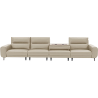  顾家家居 KUKA  云端系列 90.DK.1226 真皮沙发 四人位带几 柔空白